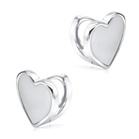 Lovely Heart Silver Hoop Earring HO-2607